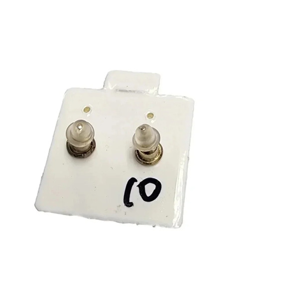 NWOT Sterling Silver Light Pink Cubic Zirconia Stud Earrings Post Back Closure - Picture 2 of 2